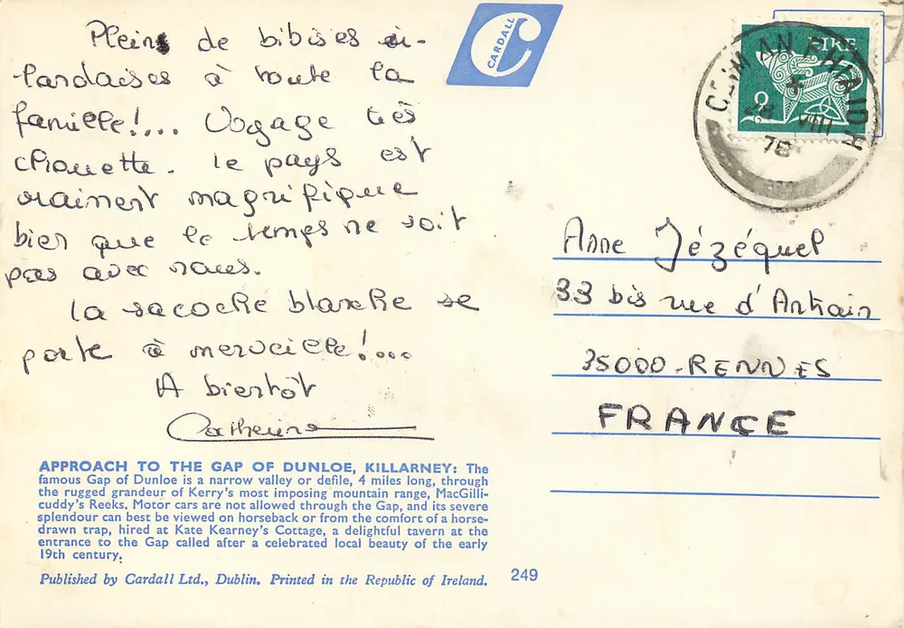 Annäherung am Gap of Dunloe — Killarney, Co. Kerry, Irland — Cardall Ltd. - Rückseite