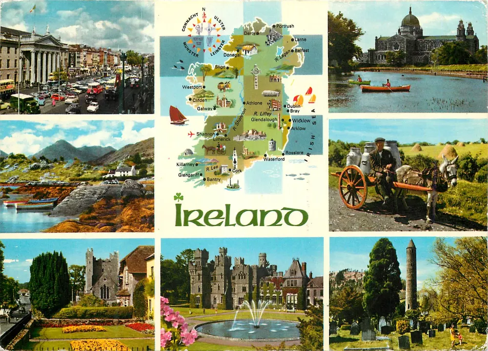 Irlanda — vista panorâmica — John Hinde Limited, n° 2/395 - Frente
