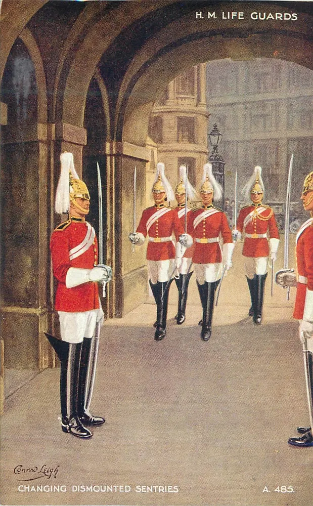 H.M. Life Guards — Changing Dismounted Sentries — Conrad Leigh, A. 485 - Frente