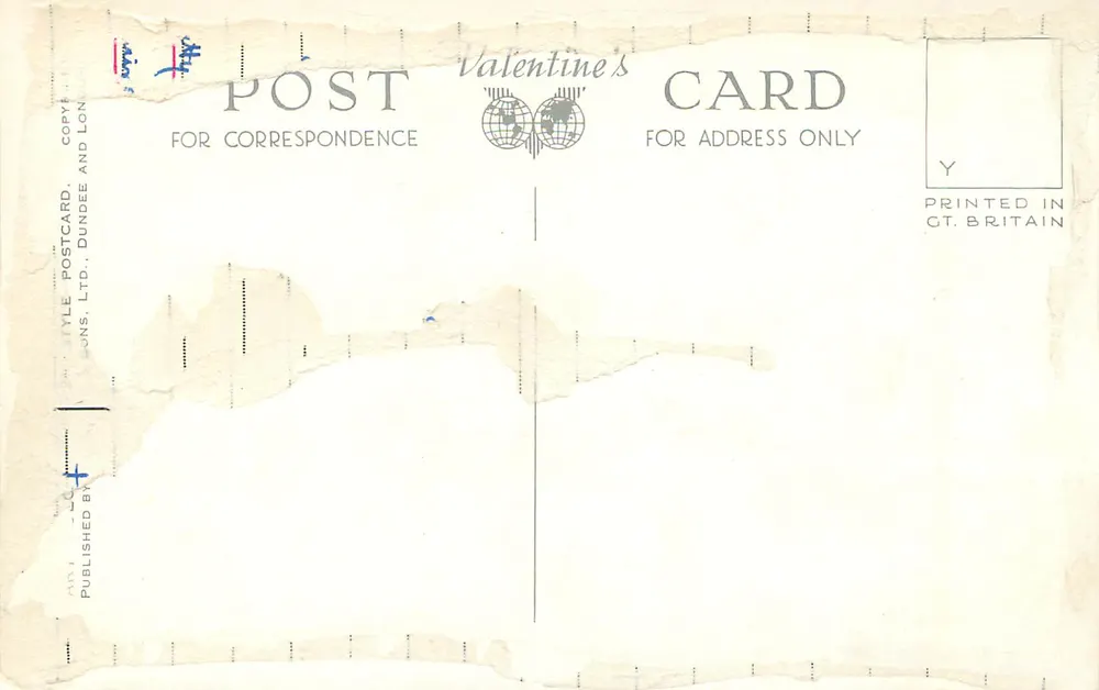 Het Firth of Clyde — antieke ansichtkaart van Valentijn’s dag — uitgegeven door A. & J. Style Ltd., Dundee - Achterkant