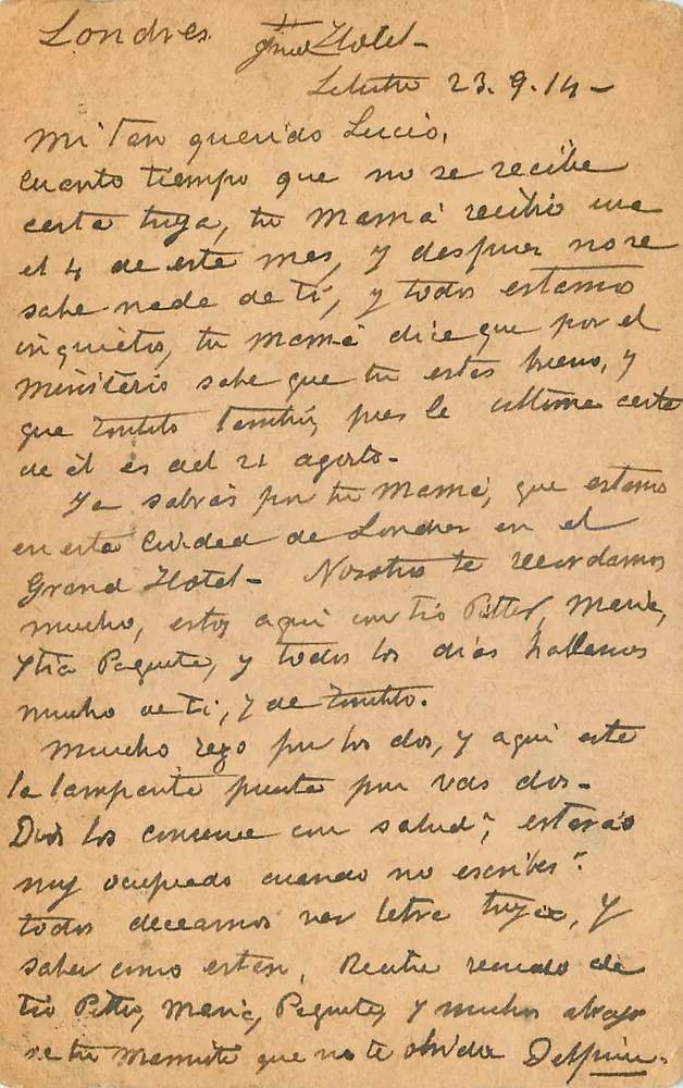Londres — Lettre à Lucio Lutter, soldat — éditeur Great Britain & Ireland - Verso