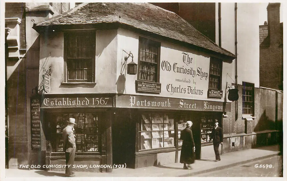 Stara pocztówka: The Old Curiosity Shop, Londyn — wydawca Valentine & Sons, Ltd. nr G.5698 - Awers