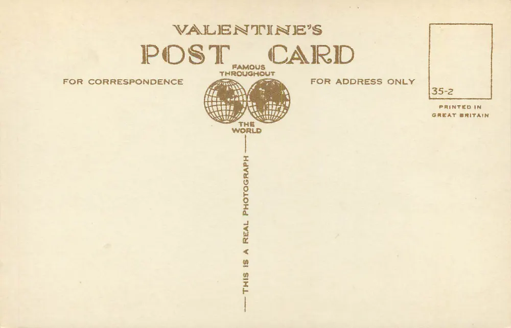 Wzgórze kaplicy Henryka VII — Westminsterska Katedra, Londyn — Valentine's Postcard n° G 3042 - Rewers