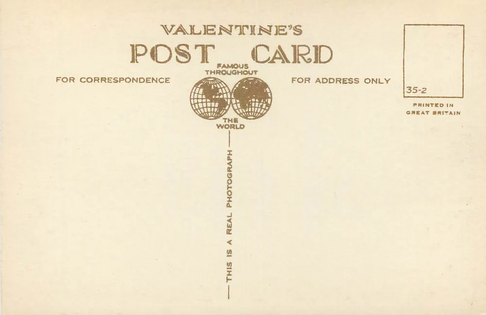 Henry VII Chapel — Westminster Abbey, London — Valentine's Postcard G.3040 - Verso
