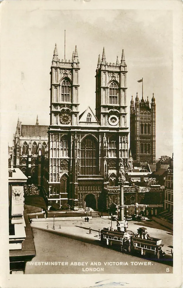 Westminster Abbey and Victoria Tower — London — éditeur inconnu, n° 8 - Recto