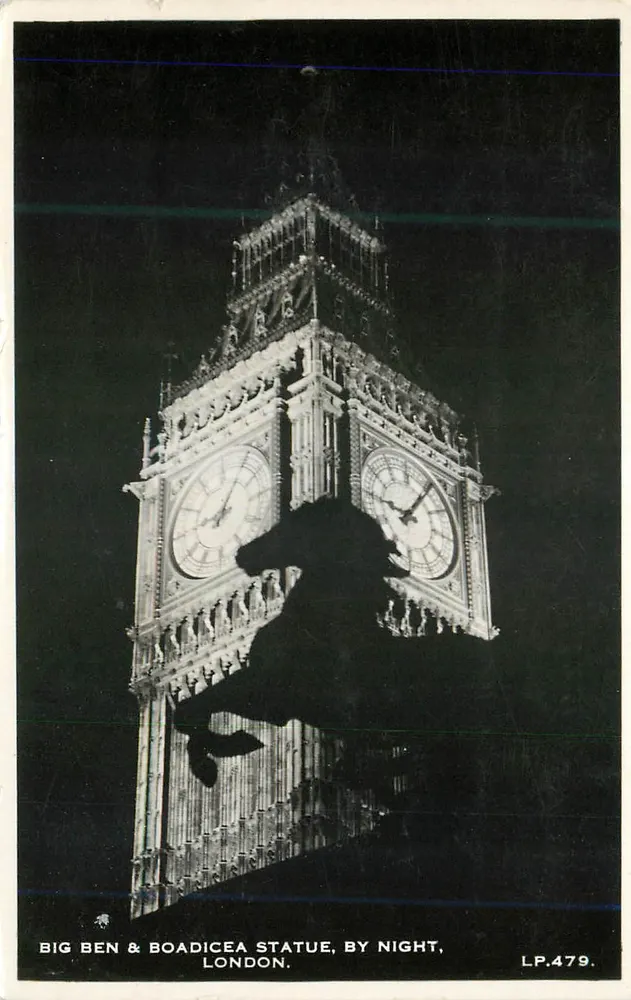 Big Ben & Estátua de Boadicea, à noite — Lansdowne Publishing Co. Ltd. n° LP.479 - Frente