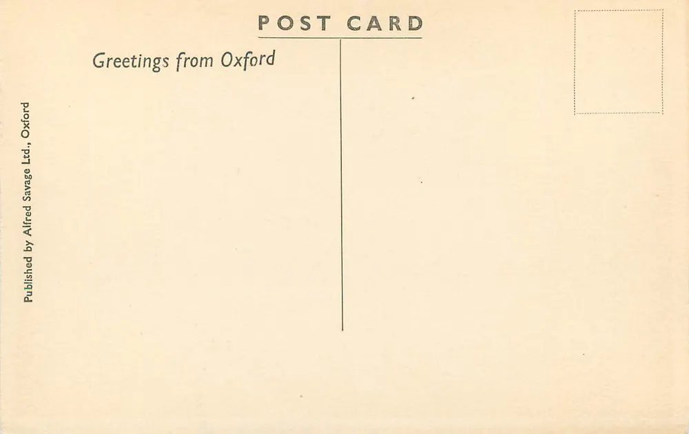 Christ Church, Oxford — aerial view — Published by Alfred Savage Ltd., Oxford - Back