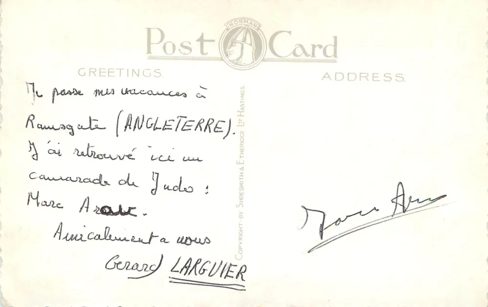 Ramsgate — Panoramablick auf den Hafen, den Leuchtturm, die Bucht von Pegwell und die Promenaden — Norman Post Card, n° D/0356 - Rückseite