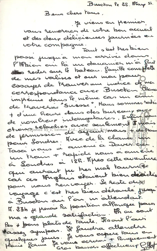 Buxton — Panoramablick und Hauptsehenswürdigkeiten — Verlag J. Salmon Ltd. - Rückseite