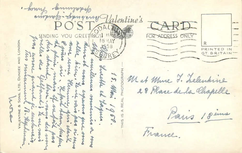 Godalming — High Street, Charterhouse, Bashing Bridge, Frith Hill, Pretty Corner — Valentine's Postcard, n° H.3126 - Verso