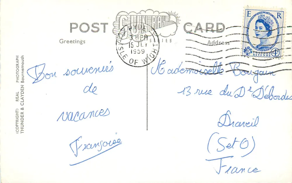 Esplanada, Ryde, I.O.W. — visão panorâmica com rotunda e veículos — C.M.5518 - Verso