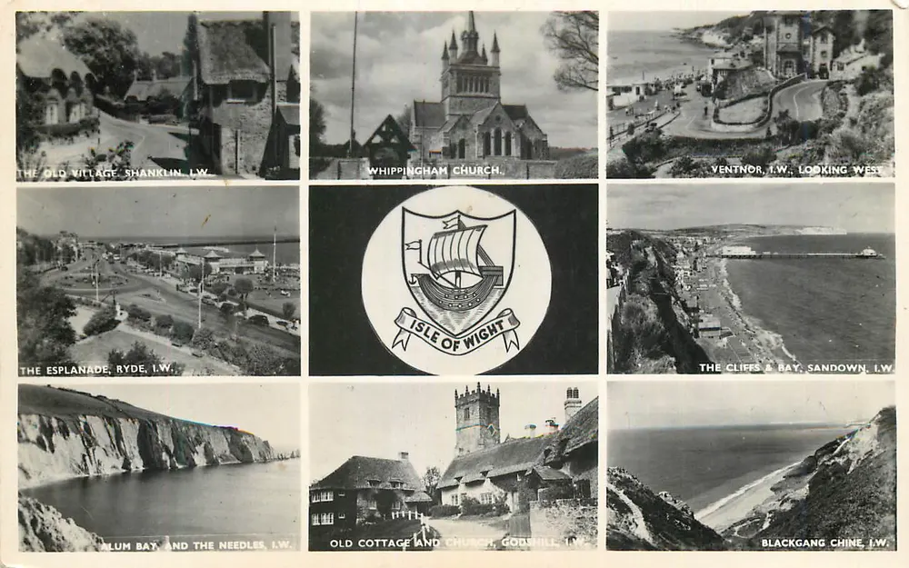 Vista panorâmica da Ilha de Wight — Ventnor, Ryde, Shanklin, Godshill, Sandown, Blackgang Chine — editor Night's - Frente