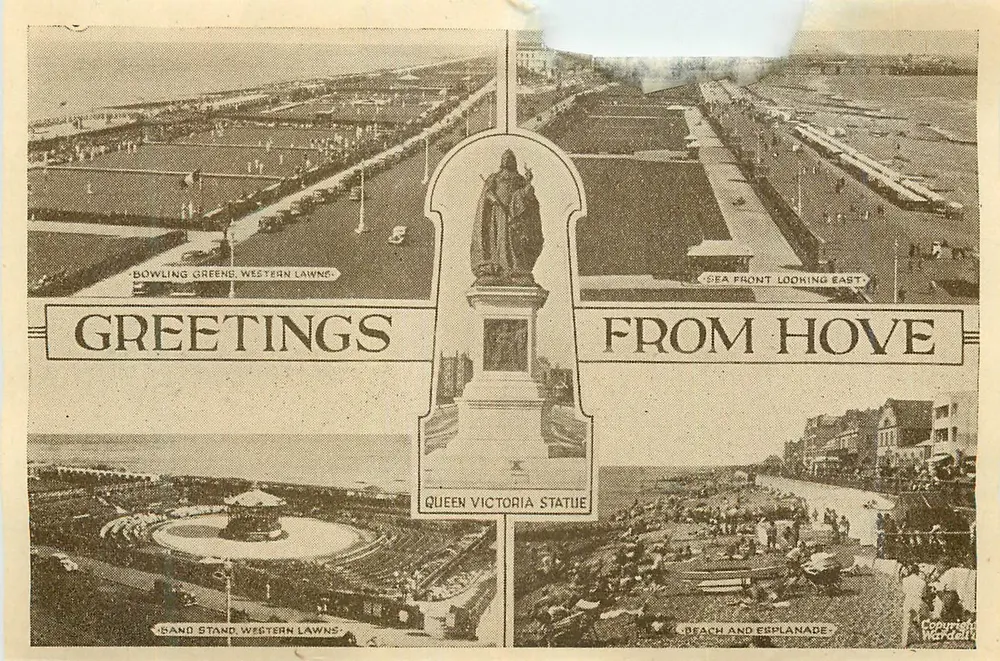 Hove — View of the beach and park — publisher Wardell - Front