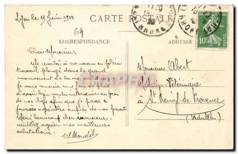 LYON — Ponte Kitchener e Quai Fulchiron — L. B. - Lyon - Verso