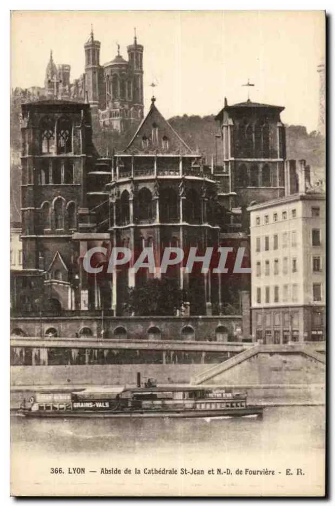 LYON — Abside de la Cathédrale St-Jean et N.-D. de Fourvière — E. R. - Recto