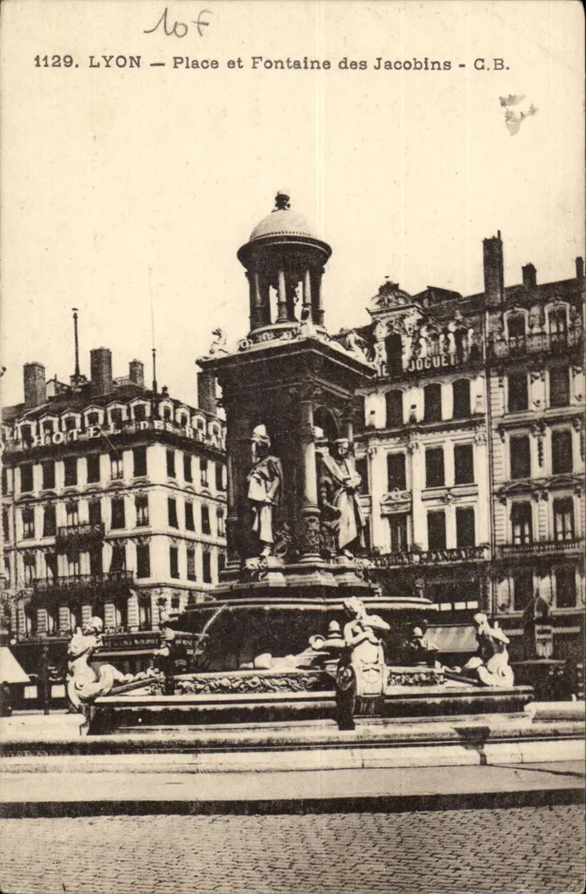 LYON — Place et Fontaine des Jacobins — C.B. — JOCQUET - Recto
