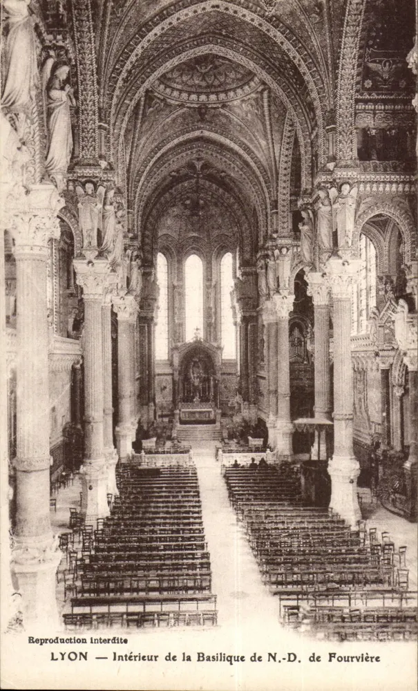 LYON — Interno della Basilica di Nostra Signora di Fourvière - Recto