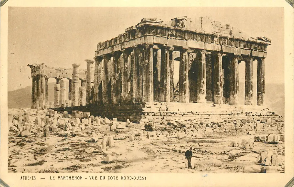 Athen — Der Parthenon — Ansicht von Nordwesten — Braun & Cie, Paris - Vorderseite