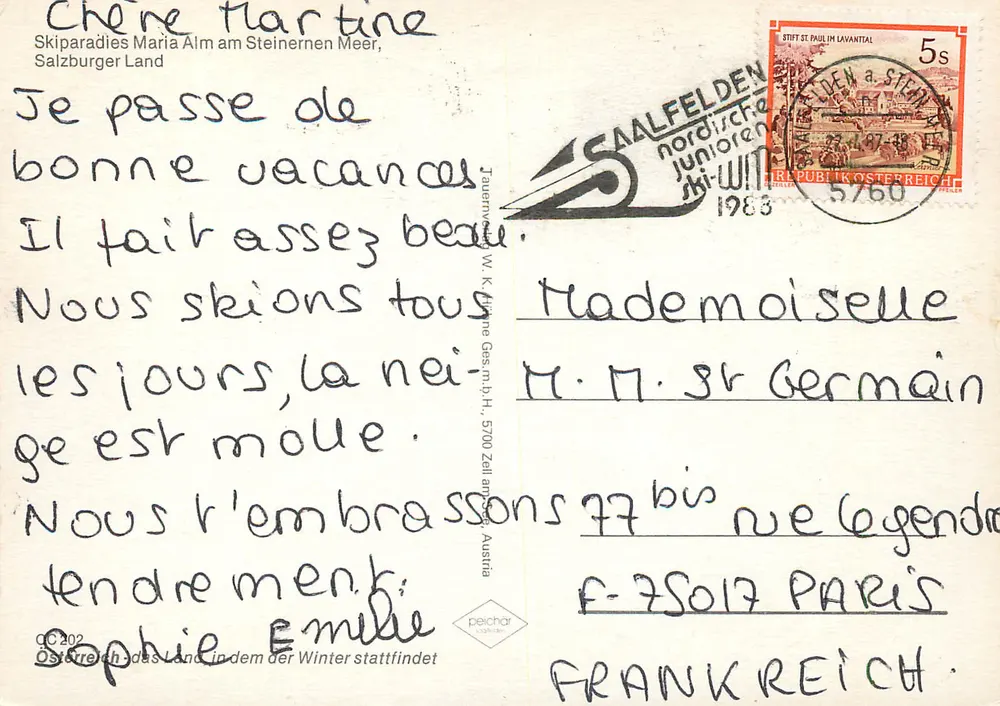 स्किपाराडिये मारिया अल्म — सैल्ज़बर्गर लैंड — निर्माता पीचर - पीछे