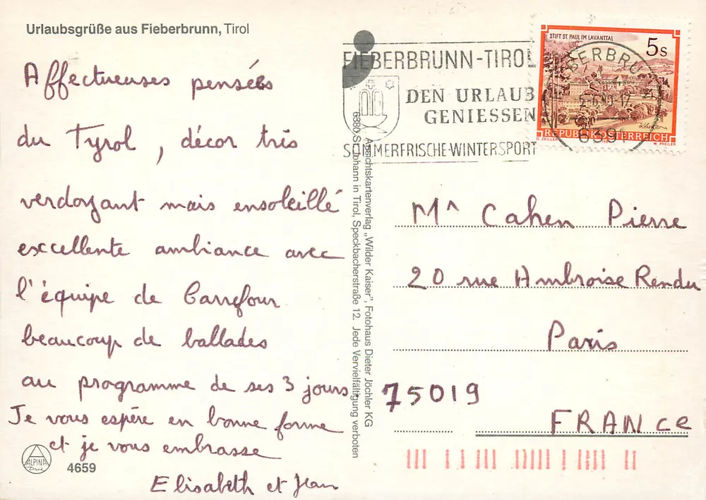 Fieberbrunn — Tirol — editor Alpina, n° 4659 - Verso