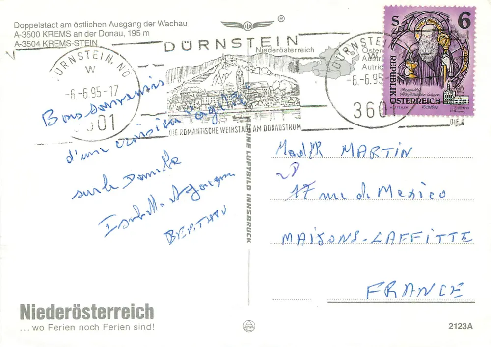 KREMS — STEIN, Wachau — editor AB, série 2123A - Verso