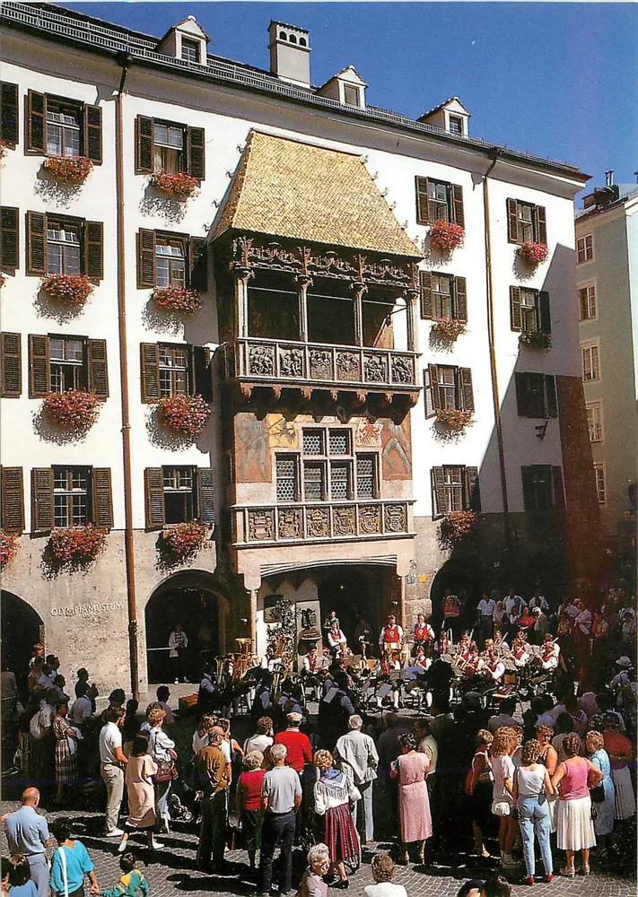 Frühschoppen vor dem Goldenen Dachl, Innsbruck — Farbabbildung, Nr. 269 — Verlag Viktor Holy und Sohn, Innsbruck, Hofgasse - Vorderseite