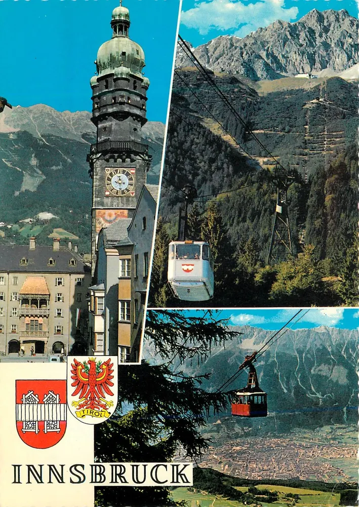 Innsbruck — Tour de la ville et téléphérique — éditeur Alpina, n° 107 - Recto