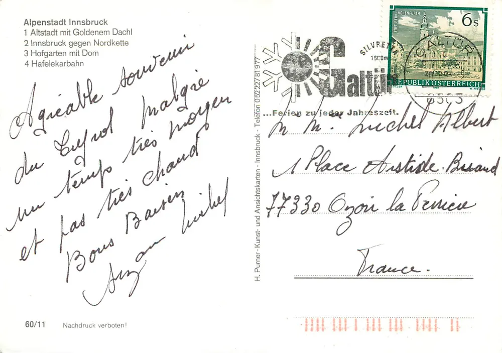 Alpine City Innsbruck — 4 views — H. Purer - Back