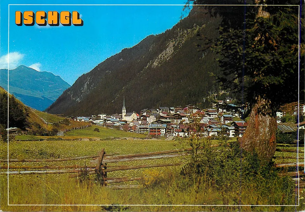 Ischgl — alpejskie wiosko w austriackich Alpach — Rudolf Mathis, n° 4081 - Awers