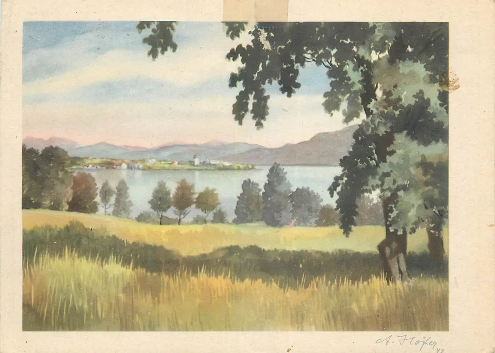 Lago e montagne — vista pittorica — A. Höfer 42 - Recto