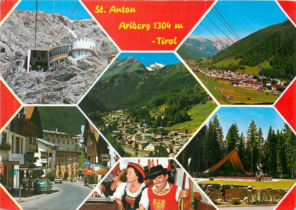 St. Anton Arlberg 1304 m — Tyrol — publisher R. Mathis, no. 3476 - Front