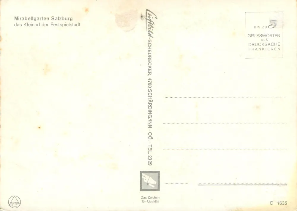 Mirabellgarten — Salzbourg — editor Alpina - Verso