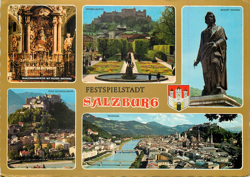 Salzburgo — Cidade dos Festivais — editor Schönes Österreich, n° 5/54 - Frente