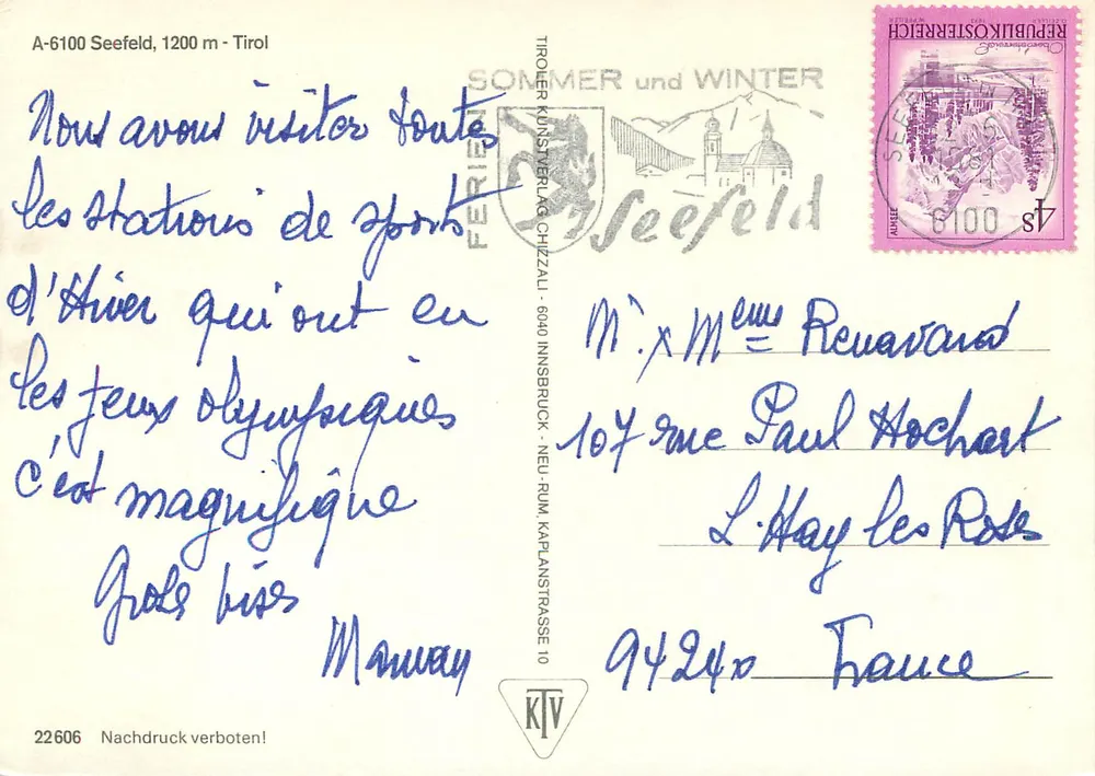 Seefeld 1200 m — Paraíso de Férias — editor Ferienverlag Chizzau - Verso