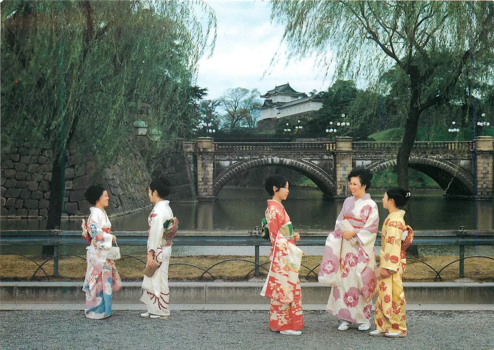 Nijubashi (Doppelbrücke) — symbolische Eingang zur Kaiserlichen Burg — NBC (Nippon Beauty Colour) Inc. Nr. 161 - Vorderseite