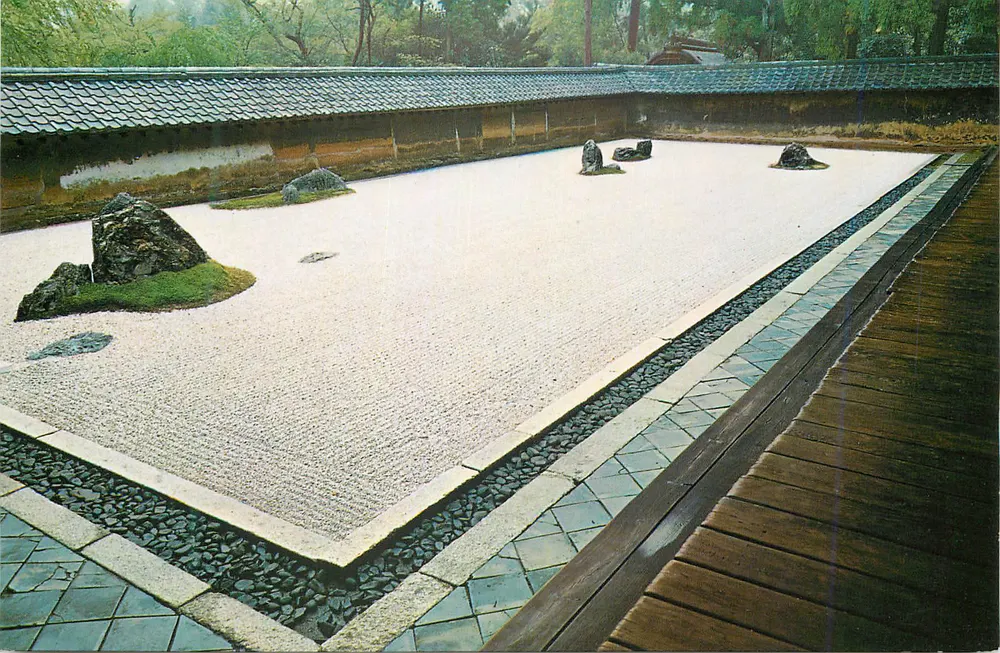 Templo Ryoan-ji — jardim zen com 15 pedras — editora Hyogensha Co., Ltd. Kyoto - Frente