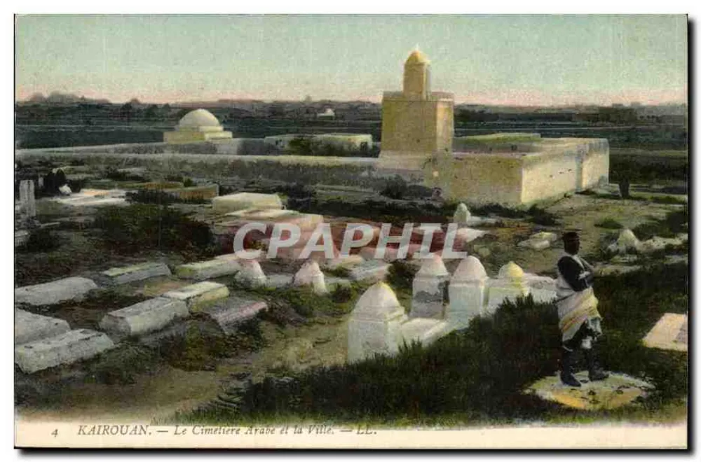 Kairouan — Der arabische Friedhof und die Stadt — LL. - Vorderseite