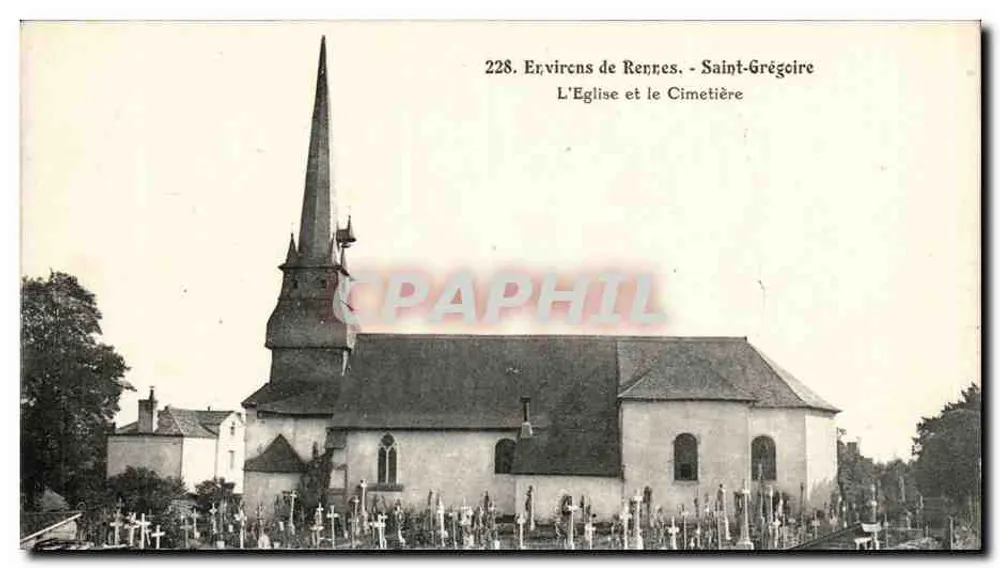 Ervinçons de Rennes - Saint-Grégoire - Die Kirche und der Friedhof - Vorderseite