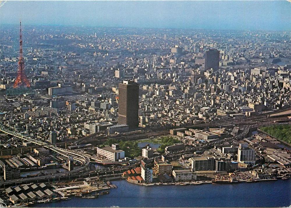 Tóquio — vista aérea para o noroeste — editor NBC (Nippon Beauty Card Center) n°130 - Frente