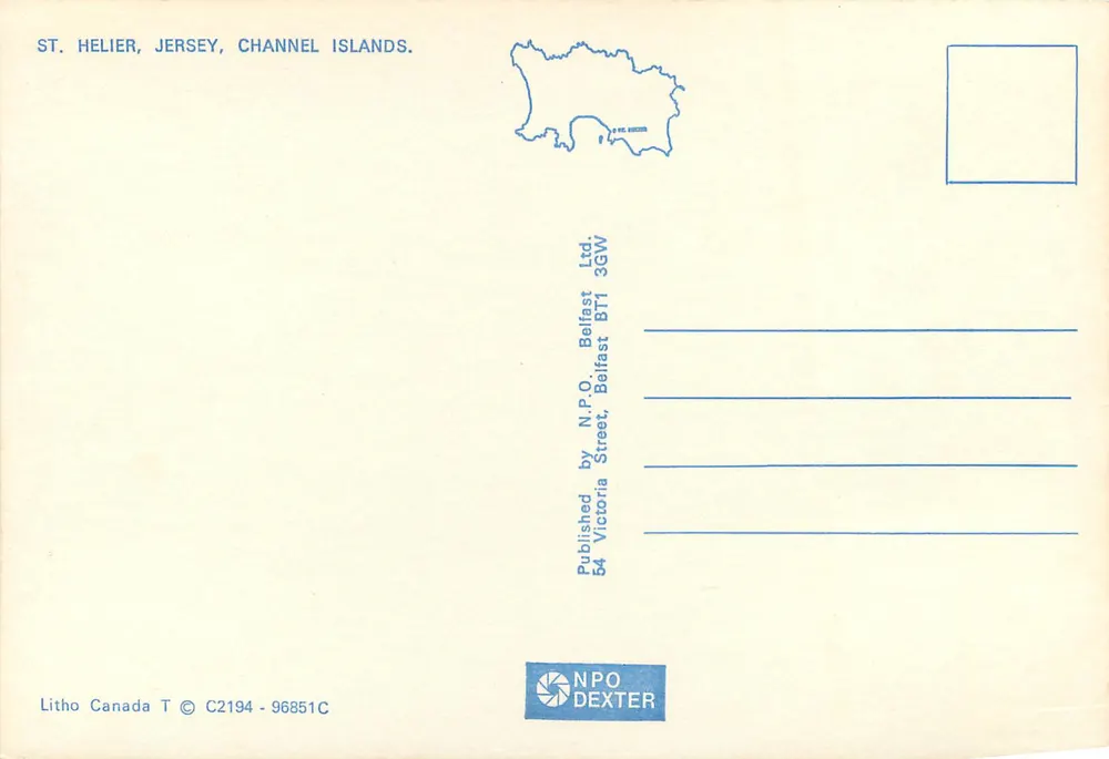 Porto de Saint-Helier — Jersey, Ilhas Anglo-Normandas — editor N.P.O. Dexter - Verso