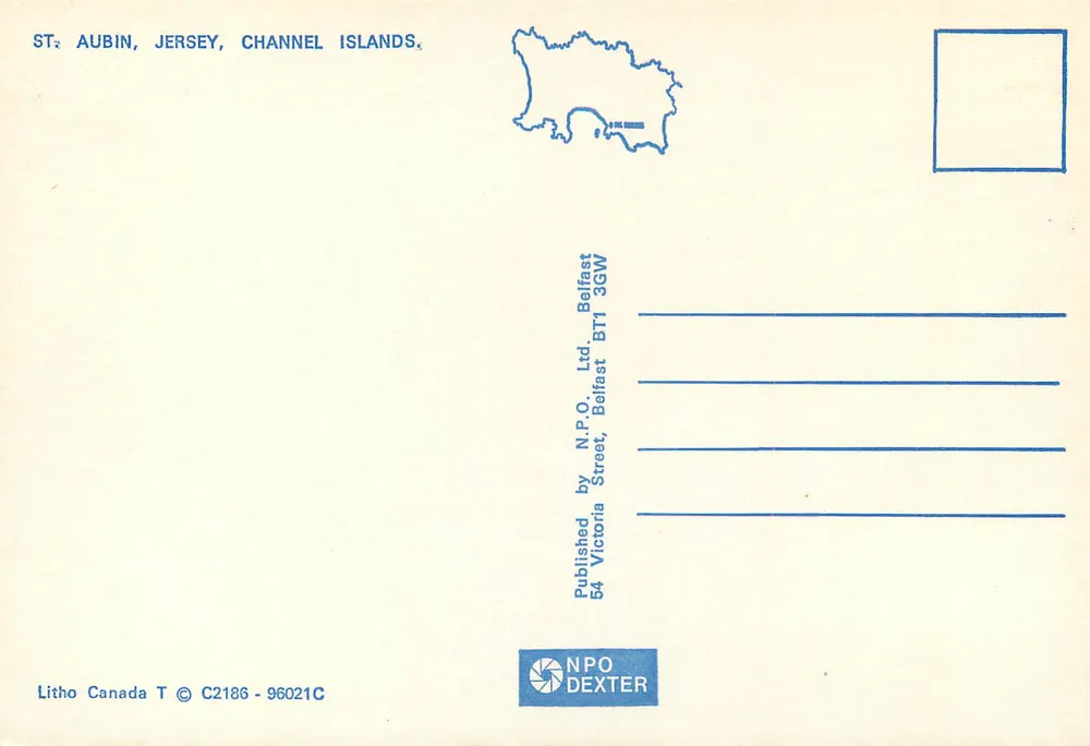 Porto de St. Aubin — Jersey, Ilhas Anglo-Normandas — editor N.P.O. Ltd - Verso