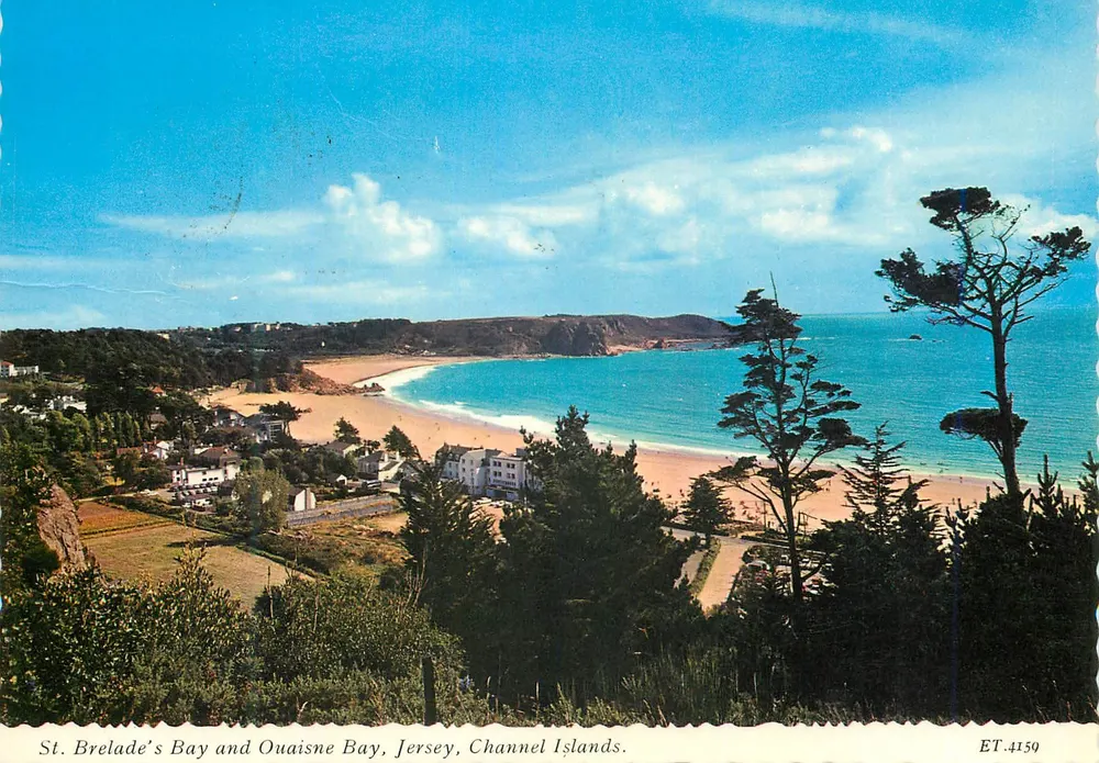 St. Brelade's Bay und Ouaisne Bay, Jersey, Kanalinseln — Bamforth & Co. Ltd. Verlag, ET.4159 - Vorderseite