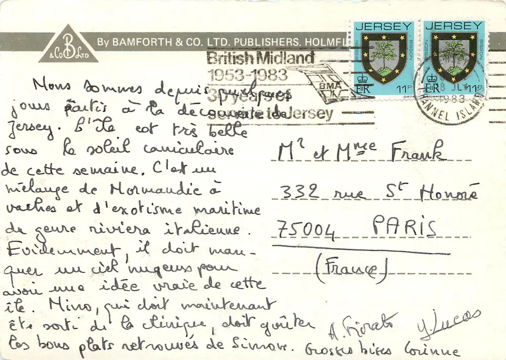 St. Brelade's Bay und Ouaisne Bay, Jersey — Bamforth & Co. Ltd. ET.4159 - Rückseite