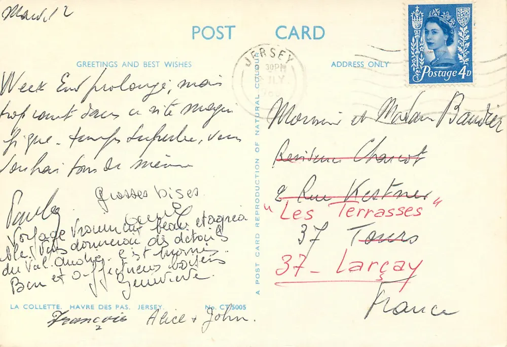 Vista da praia de Jersey — editor La Collette, n° CT/5005 - Verso