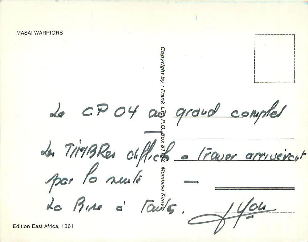 Guerrilheiros Masai — Edição East Africa, n°1361 — Frank Lito - Verso