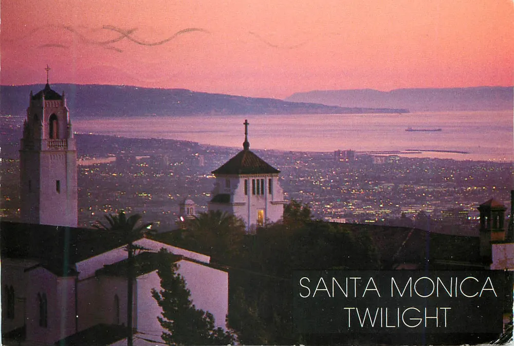Santa Monica Twilight — view of the bay and mountains — Glamour City Prints - Front