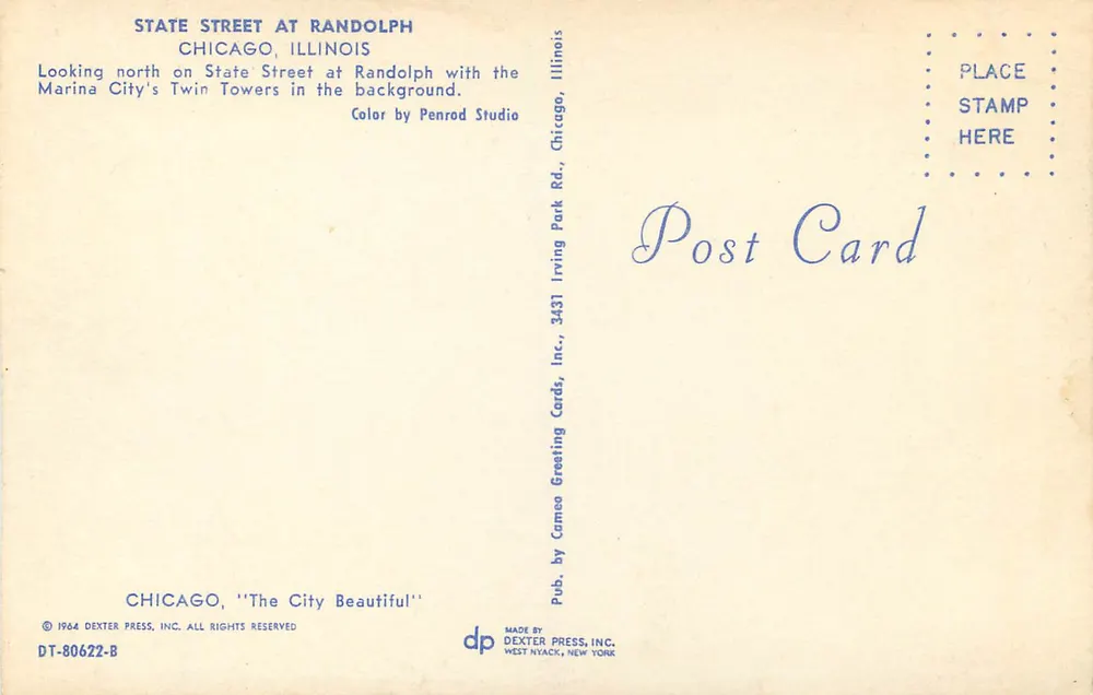Chicago — State Street at Randolph — DEXTER PRESS, DT-80622-B - Rewers