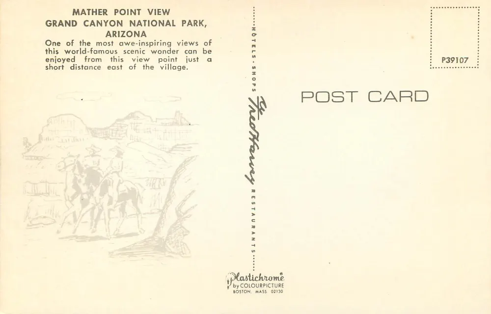 Mather Point View — Grand Canyon National Park, Arizona — Plastichrome by Colourpicture - Rückseite