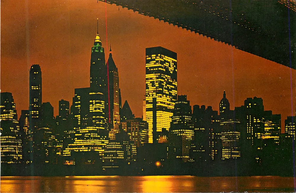 Nachtansicht von Lower Manhattan — New York, N.Y. — Verlag POST-CARD, Nr. K99746 - Vorderseite