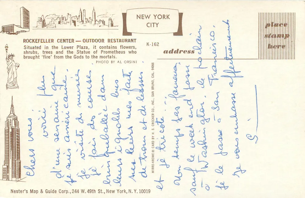 Rockefeller Center — Outdoor Restaurant — K-162 — H. S. Cracker Co., Inc. - Verso